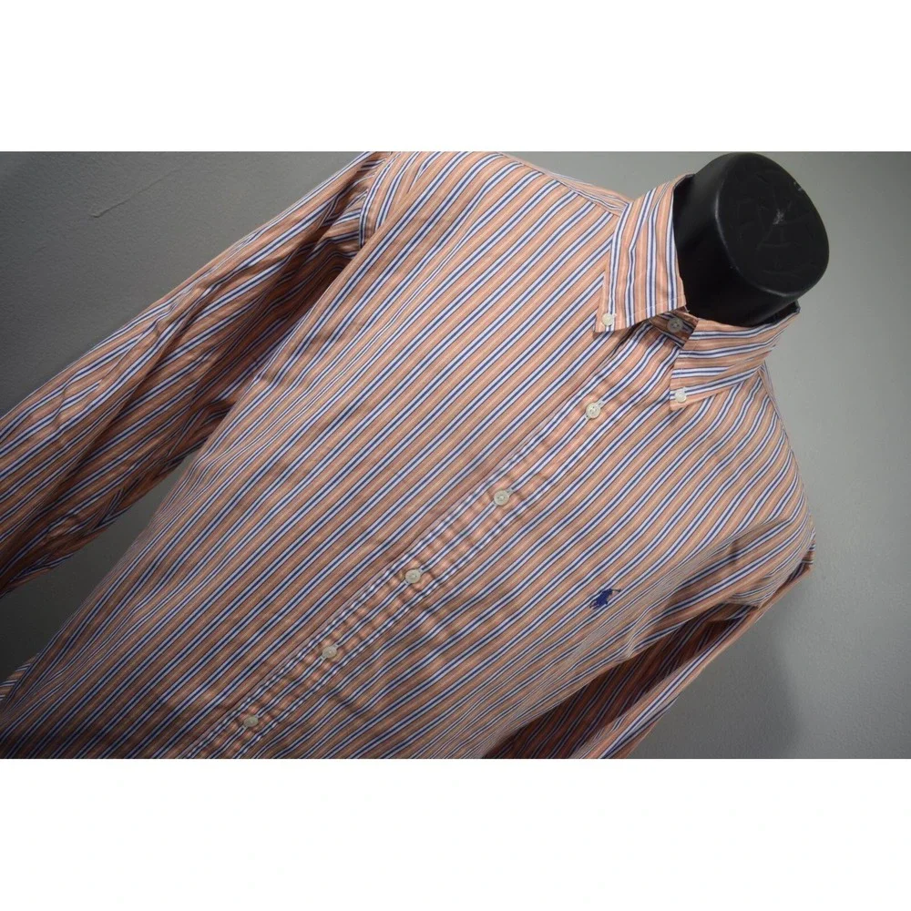 Polo Ralph Lauren Dress Shirt Striped Classic Fit Long Sleeve Mens Size 16 Large